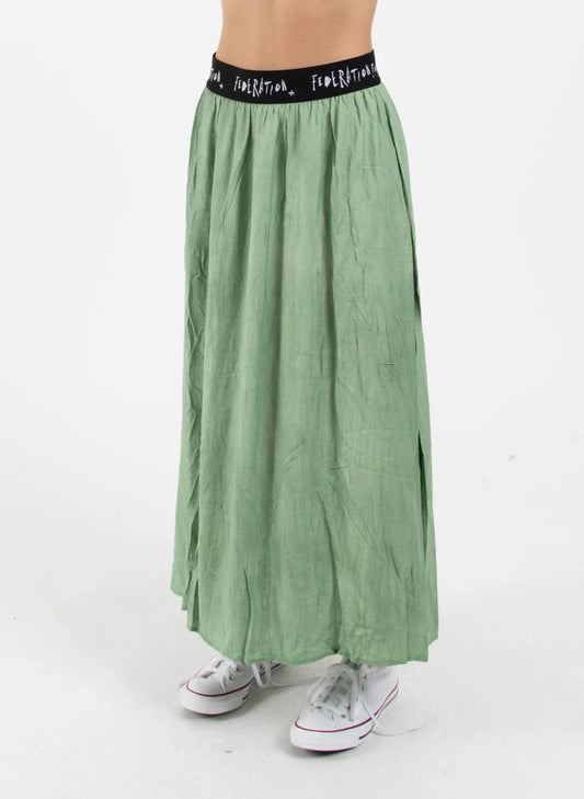 FEDERATION // Florence Maxi Skirt LIME