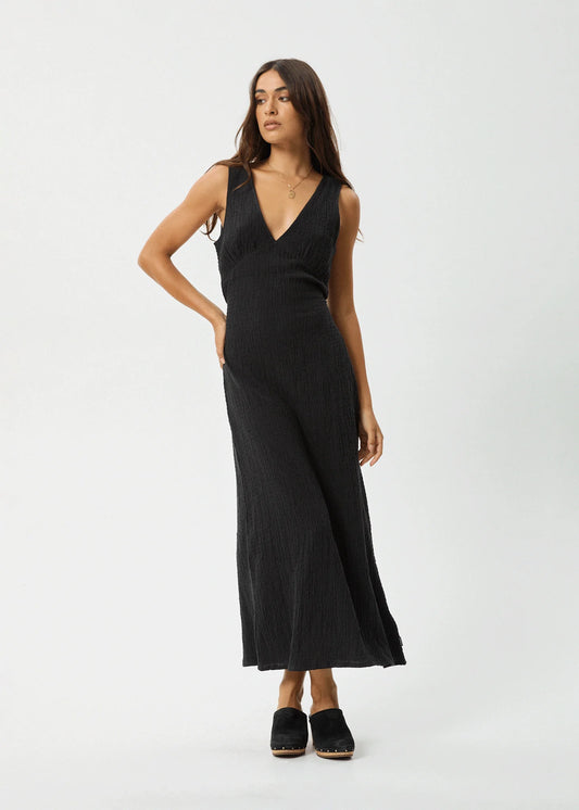 AFENDS // Focus Seersucker Maxi Dress BLACK