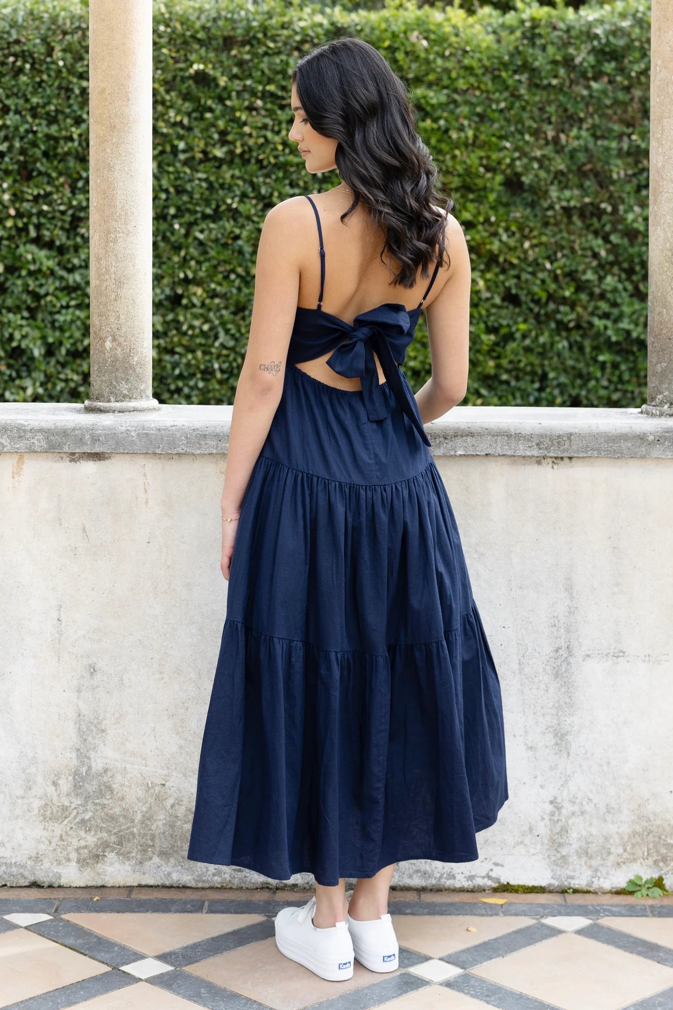 AMONG THE BRAVE // Galaxy Linen Tie Back Dress NAVY