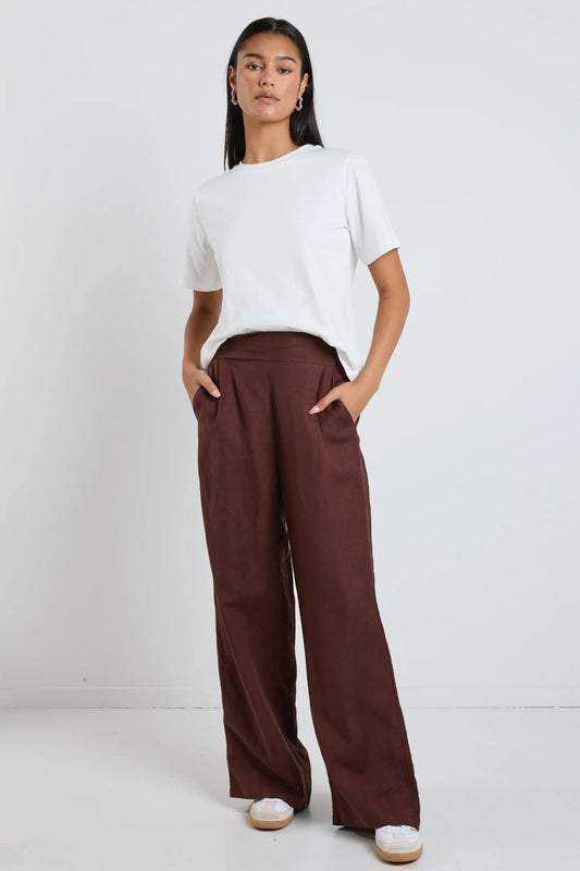 AMONG THE BRAVE // Guardian Linen Pant CHOCOLATE