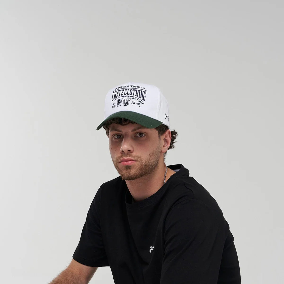 CRATE // Crate Half Court Snapback WHITE/PINE