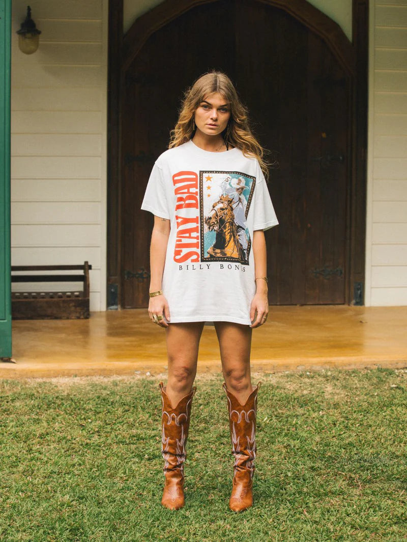 BILLY BONES // Horse Back Stamp Tee VINTAGE WHITE