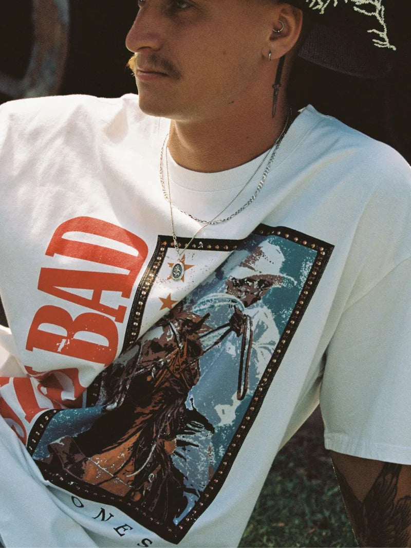 BILLY BONES // Horse Back Stamp Tee VINTAGE WHITE