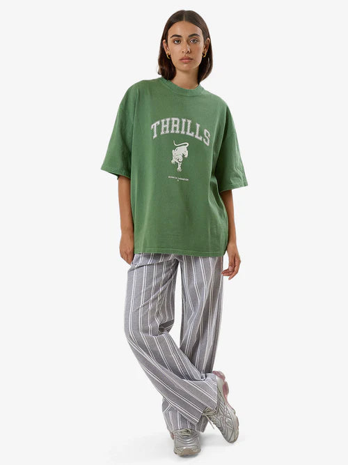 THRILLS // Hard Knocks Oversized Tee ELM GREEN FADE