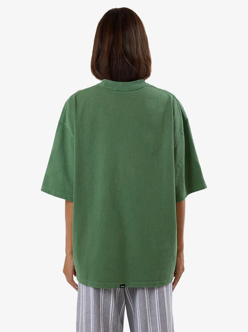 THRILLS // Hard Knocks Oversized Tee ELM GREEN FADE