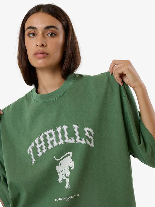 THRILLS // Hard Knocks Oversized Tee ELM GREEN FADE