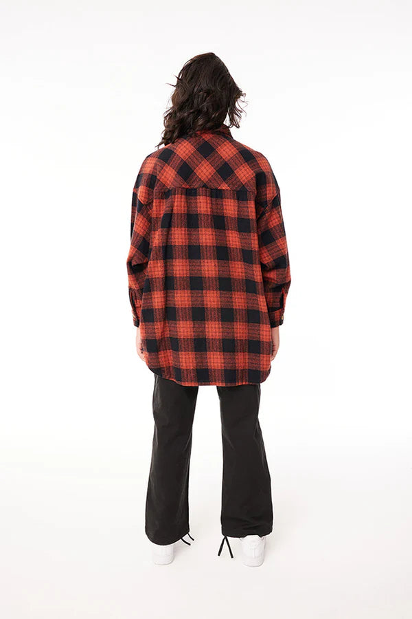 HUFFER // Check Shacket RED FOX/BLACK