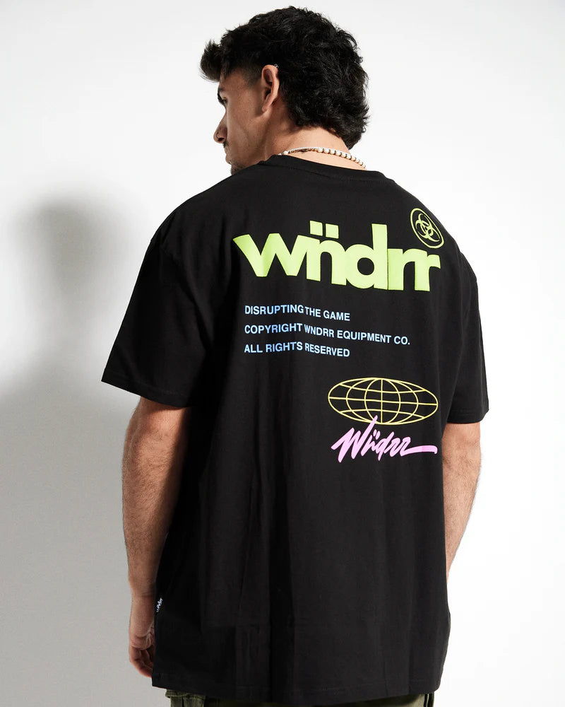 WNDRR // Illegible Box Fit Tee BLACK