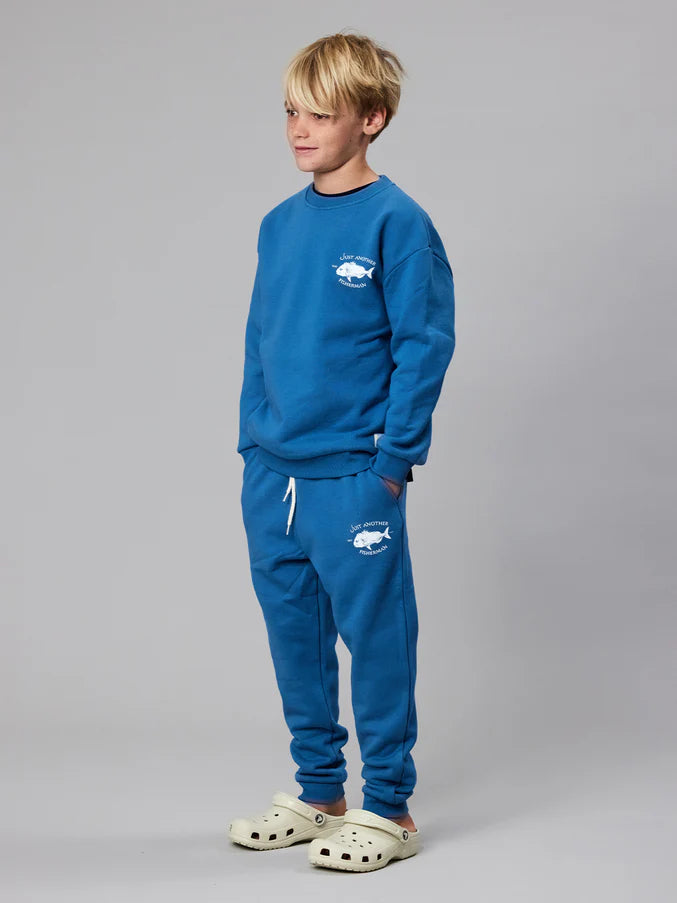 JAF KIDS // Mini Snapper Logo Crew SALVAGE BLUE