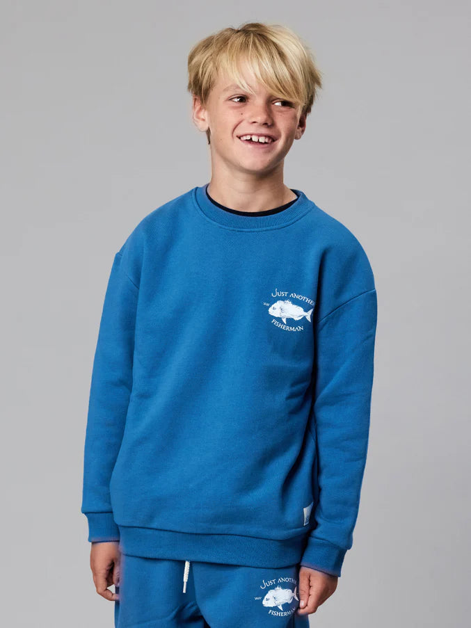 JAF KIDS // Mini Snapper Logo Crew SALVAGE BLUE