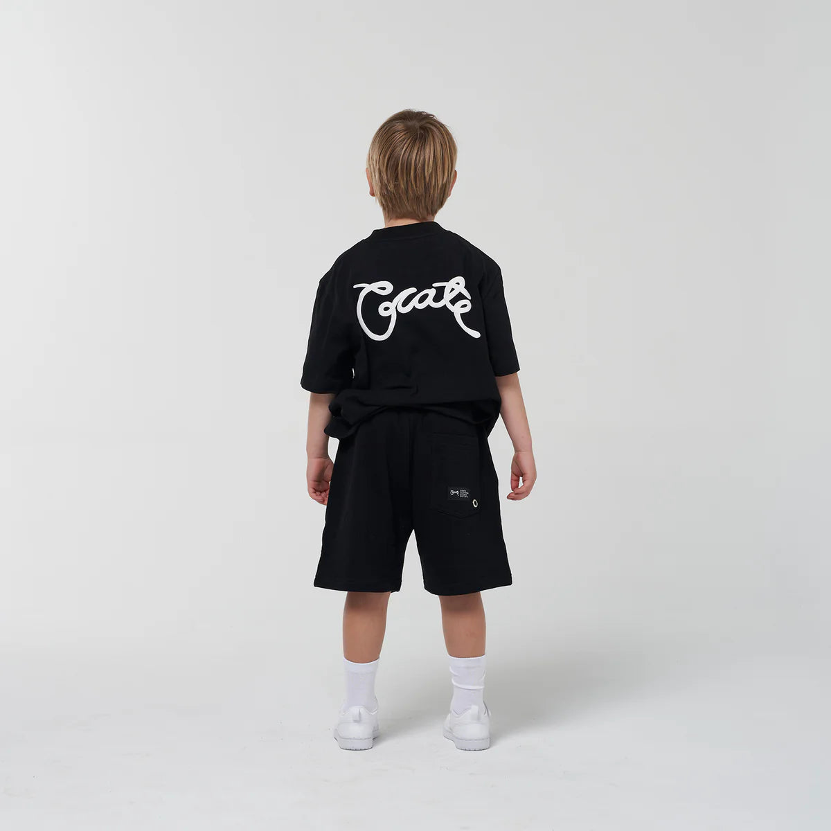 CRATE KIDS // Basic Script Sweat Shorts BLACK