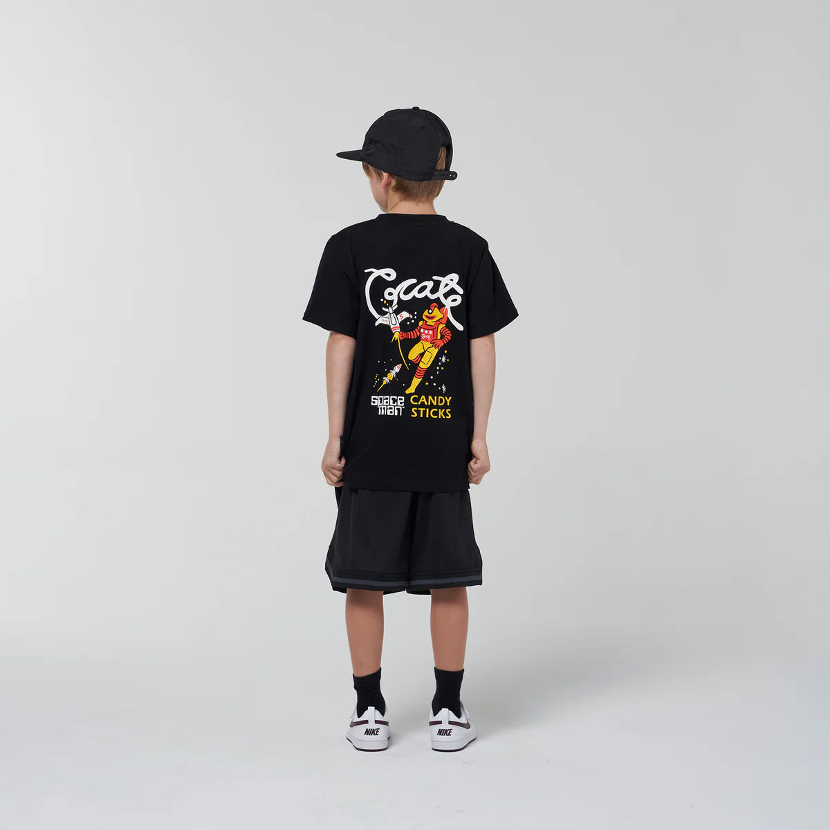 CRATE KIDS // Crate Kids X Spaceman Candy Script T-Shirt BLACK