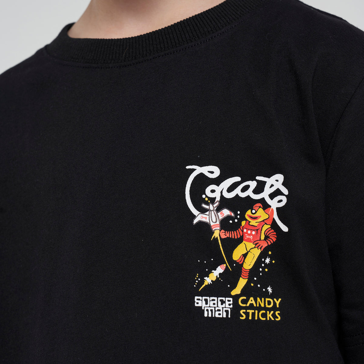 CRATE KIDS // Crate Kids X Spaceman Candy Script T-Shirt BLACK