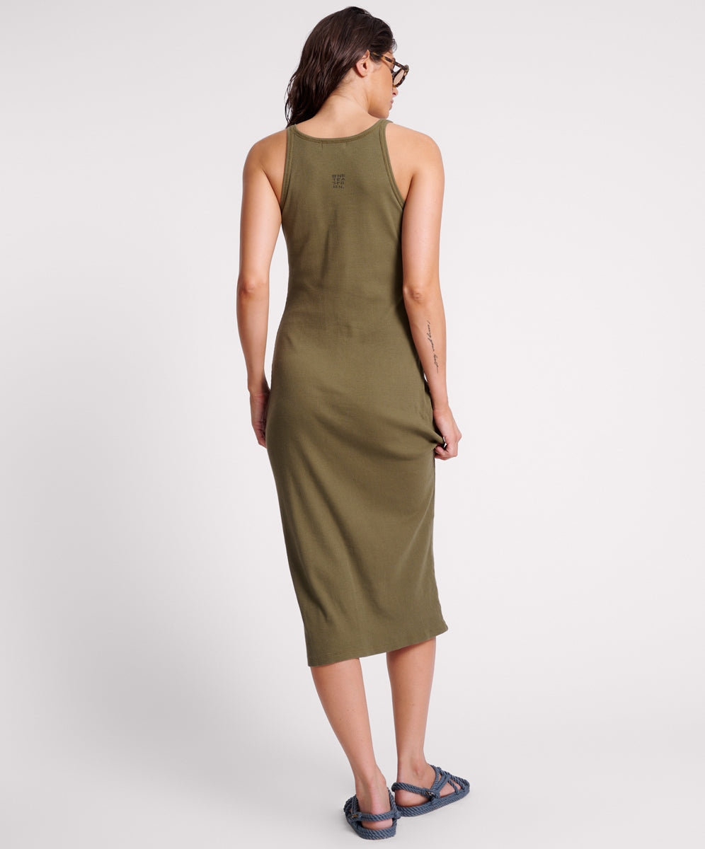 ONE TEASPOON // Rib Singlet Midi Dress KHAKI