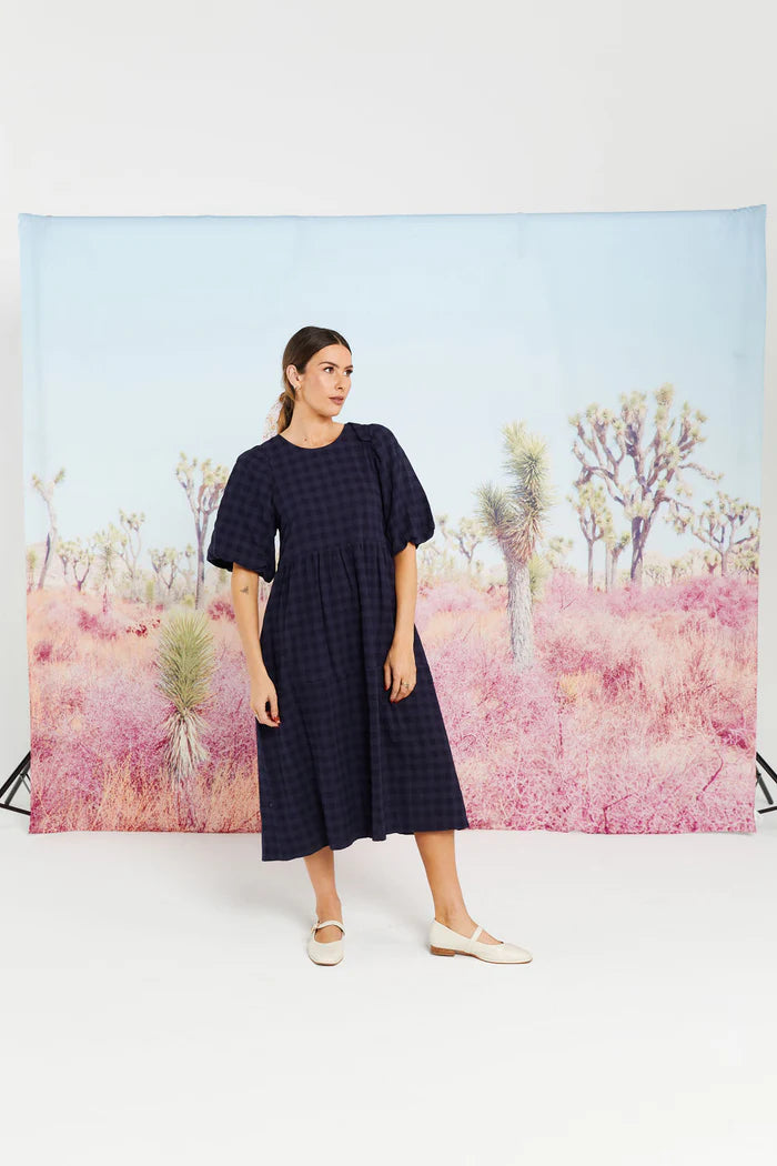 THING THING // Lucinda Dress NAVY CHECK