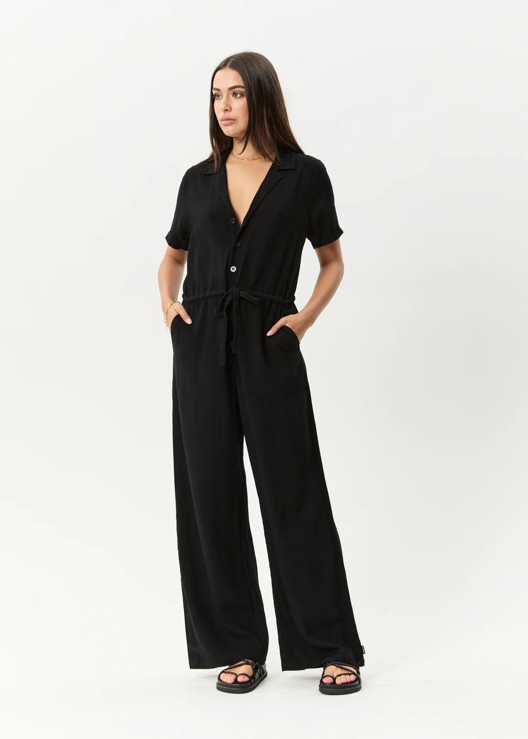 AFENDS // Mason Relaxed Jumpsuit BLACK