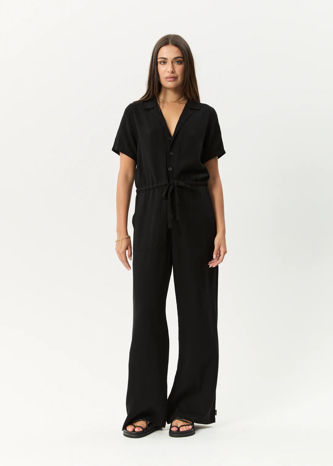 AFENDS // Mason Relaxed Jumpsuit BLACK