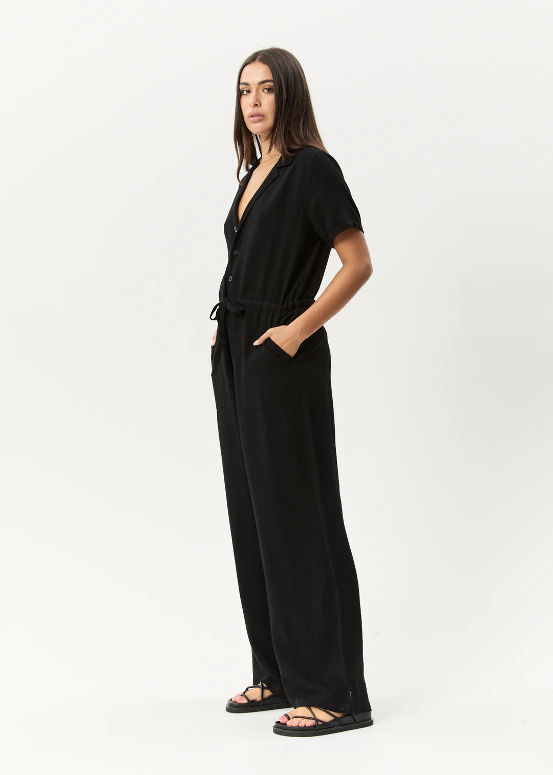 AFENDS // Mason Relaxed Jumpsuit BLACK