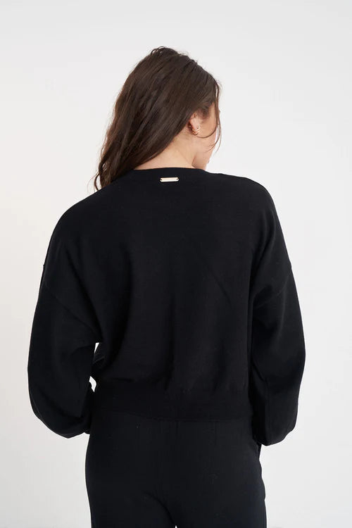 HUFFER // Bella Merino Crop Knit BLACK