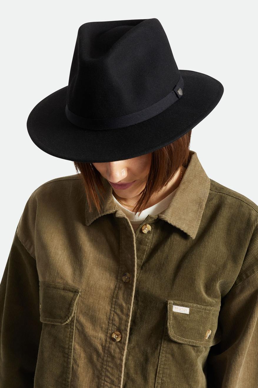 BRIXTON // Messer Fedora BLACK/BLACK