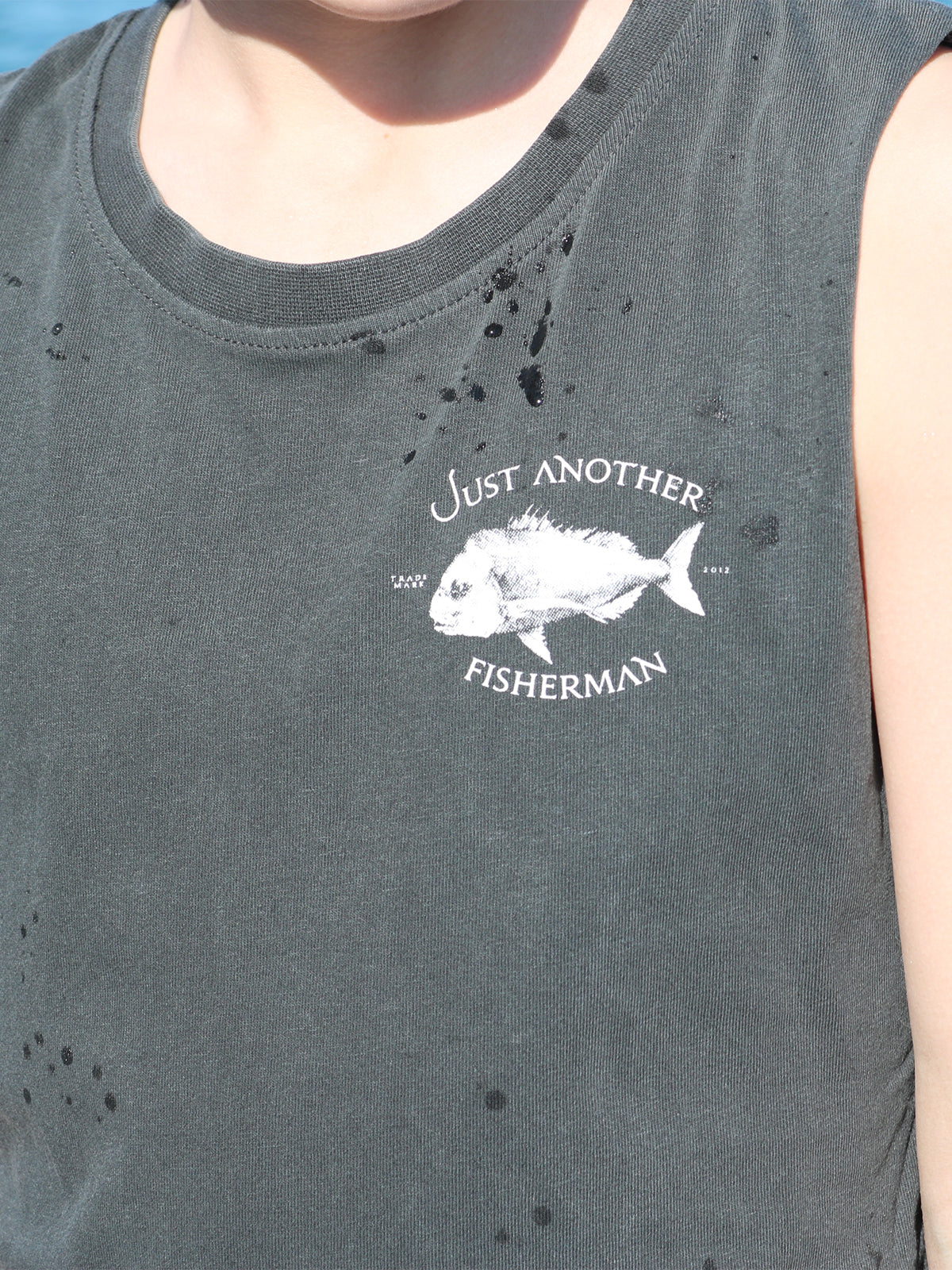 JAF KIDS // Mini Snapper Logo Tank AGED BLACK