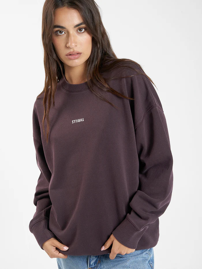 THRILLS // Minimal Slouch Crew DEEP PLUM