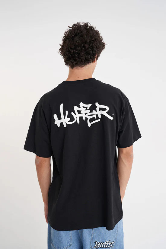 HUFFER // Block Tee Etching BLACK