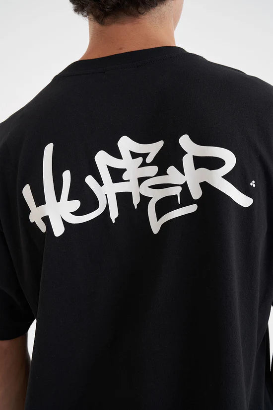 HUFFER // Block Tee Etching BLACK