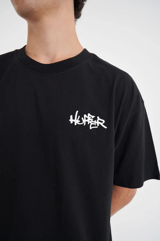 HUFFER // Block Tee Etching BLACK