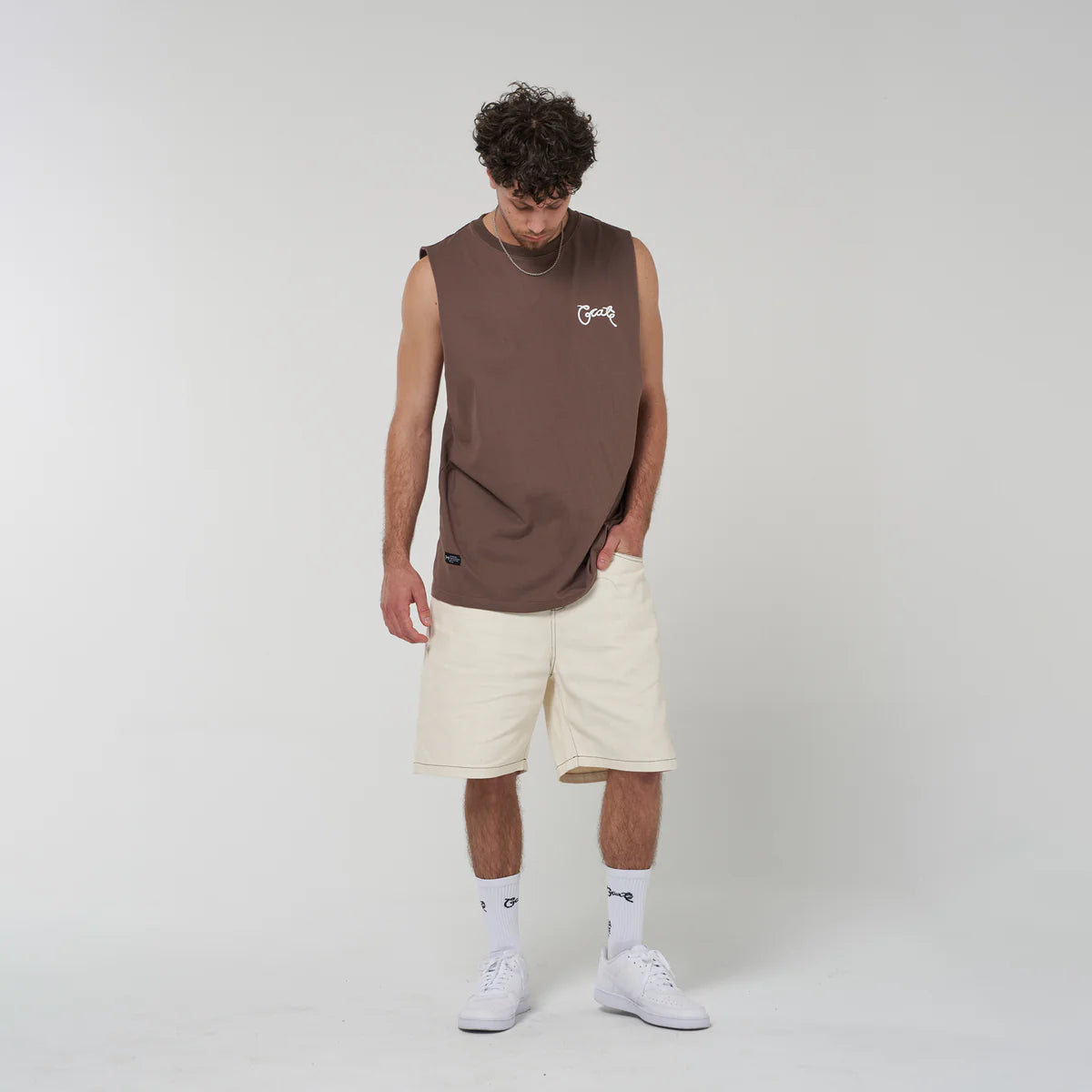 CRATE // Men's Scripted Muscle Singlet CHIA