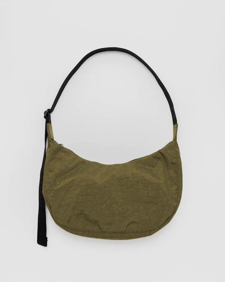 BAGGU // MEDIUM Nylon Crescent Bag SEAWEED