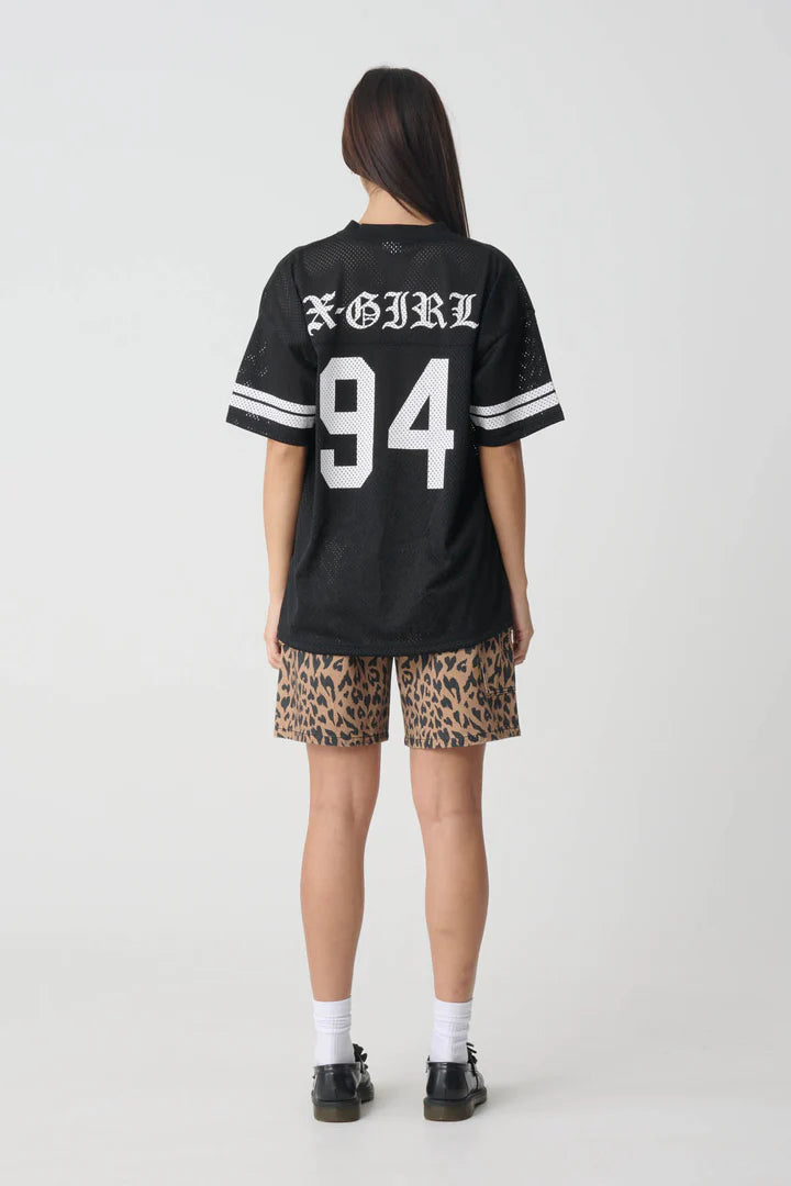 XGIRL // Blackletter Mesh Football Tee BLACK