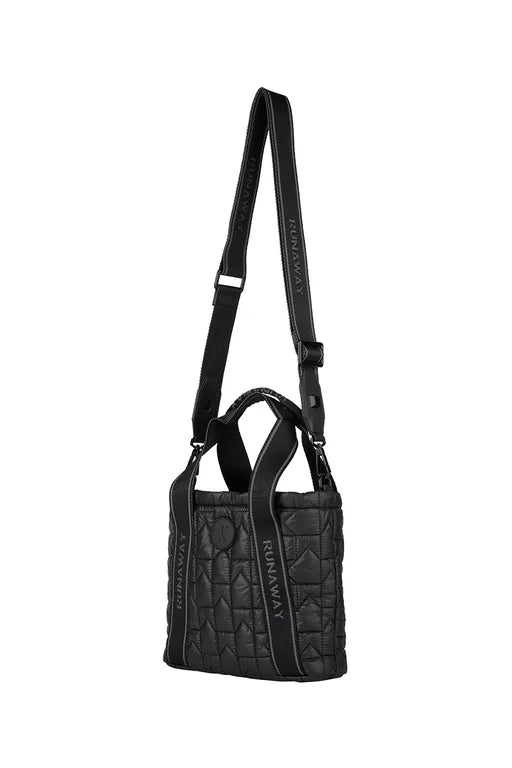 KAREN WALKER // Monogram Quilted Small Drawstring Tote BLACK