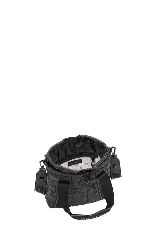 KAREN WALKER // Monogram Quilted Small Drawstring Tote BLACK