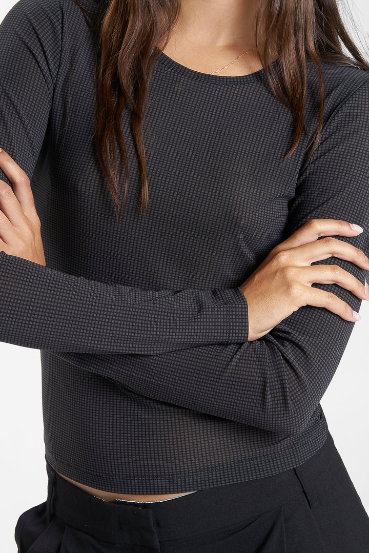 THRILLS // Nano Mesh Top DARK CHARCOAL