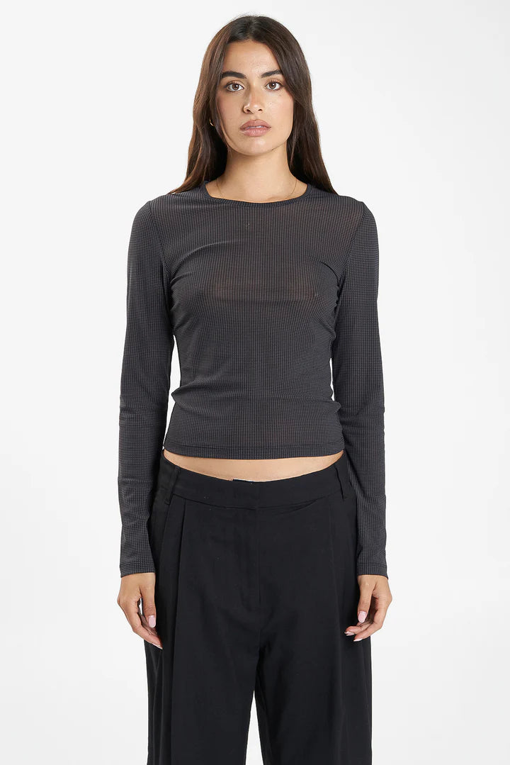 THRILLS // Nano Mesh Top DARK CHARCOAL