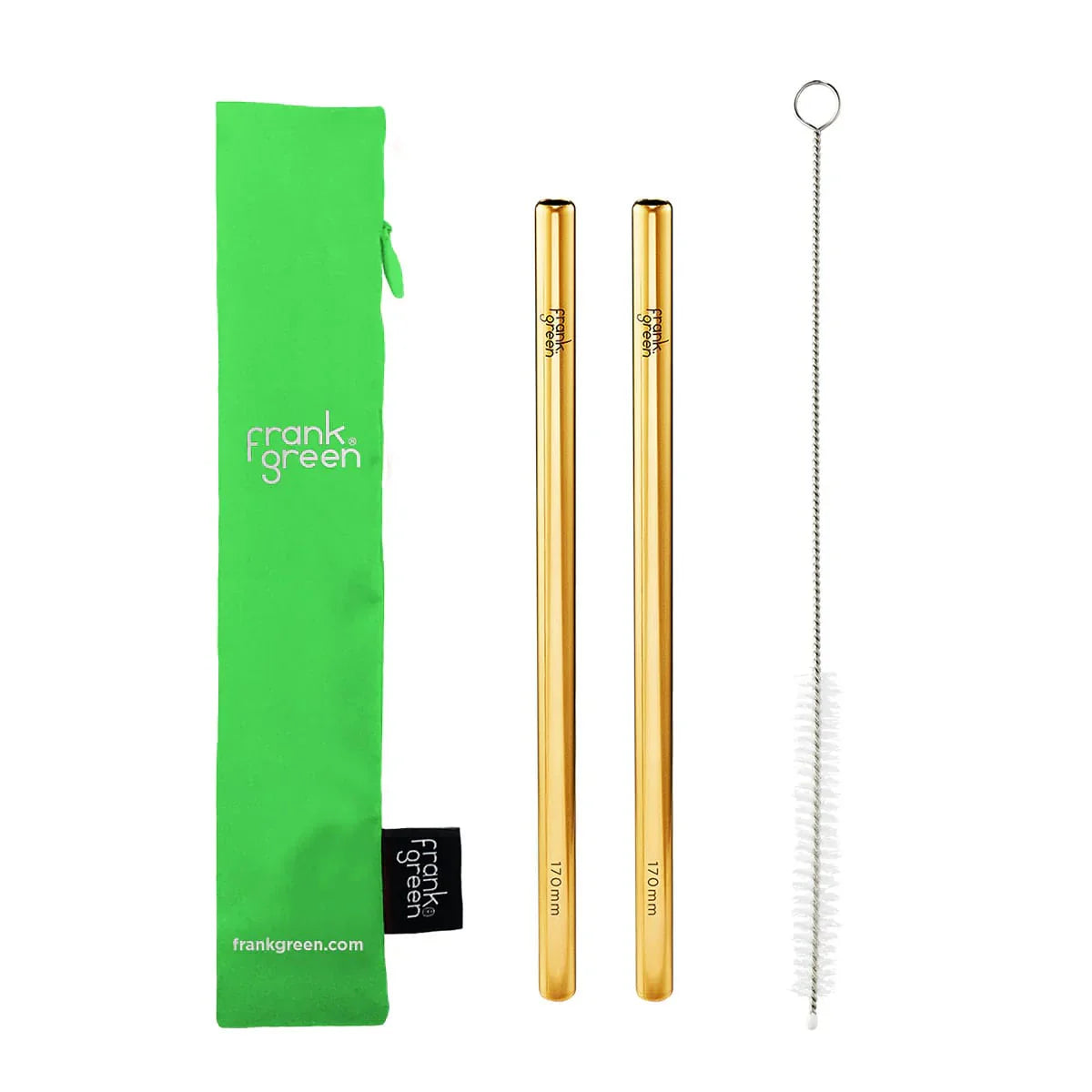 FRANK GREEN // 170mm Reusable Straw Pack NEON GREEN