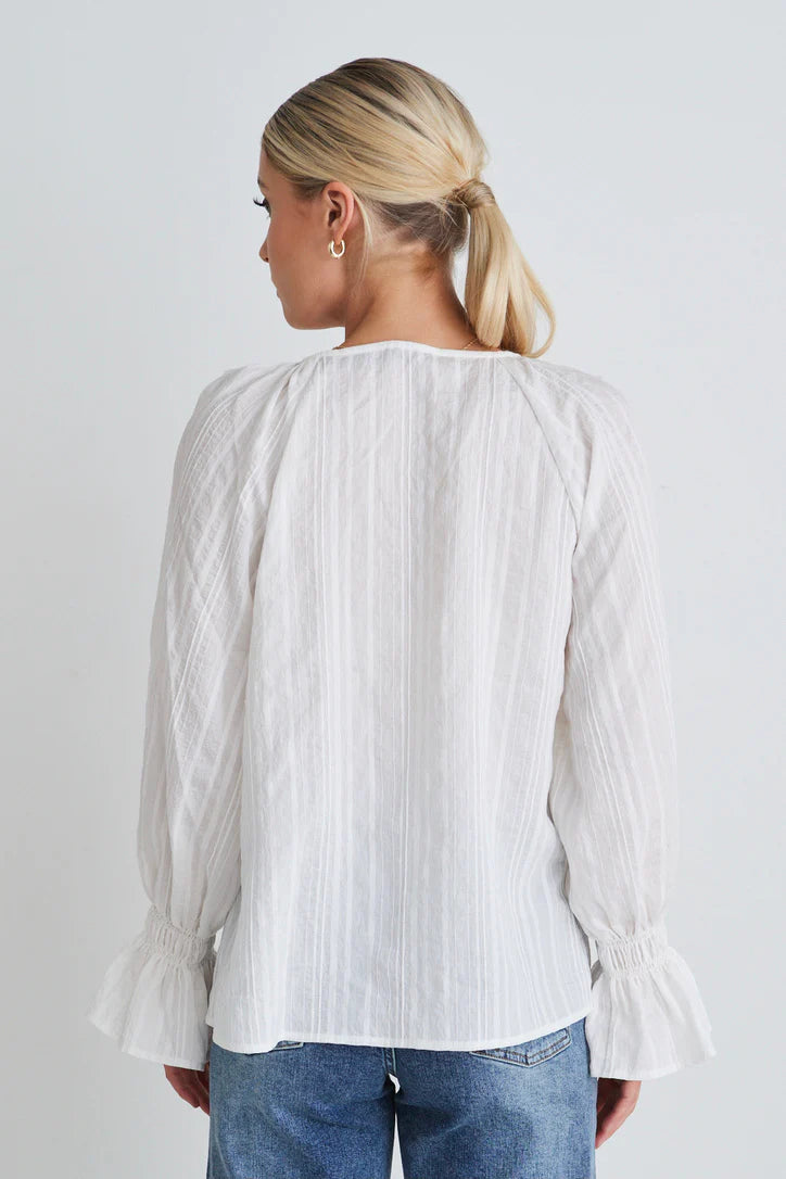 IVY + JACK // Objective Ruffle Front Top WHITE