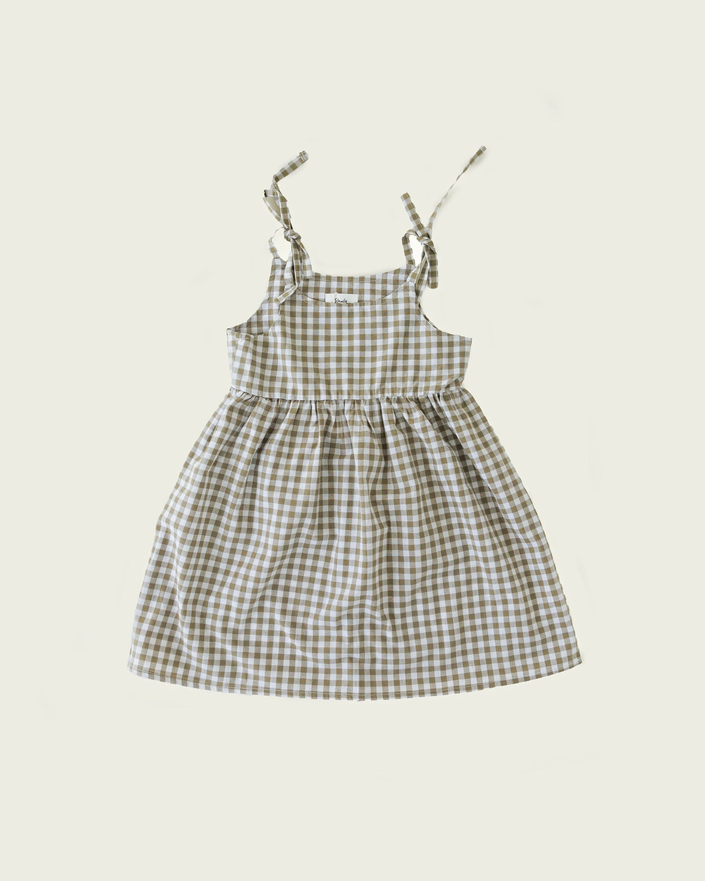 SLOWLY LABEL // Ria Dress MATCHA CHECK