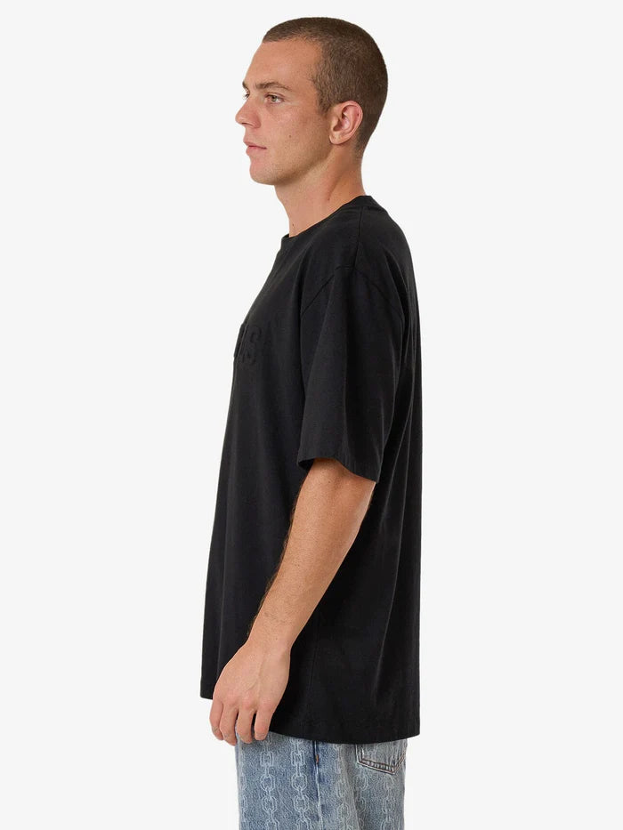 THRILLS // Roosevelt Emboss Oversize Fit Tee BLACK