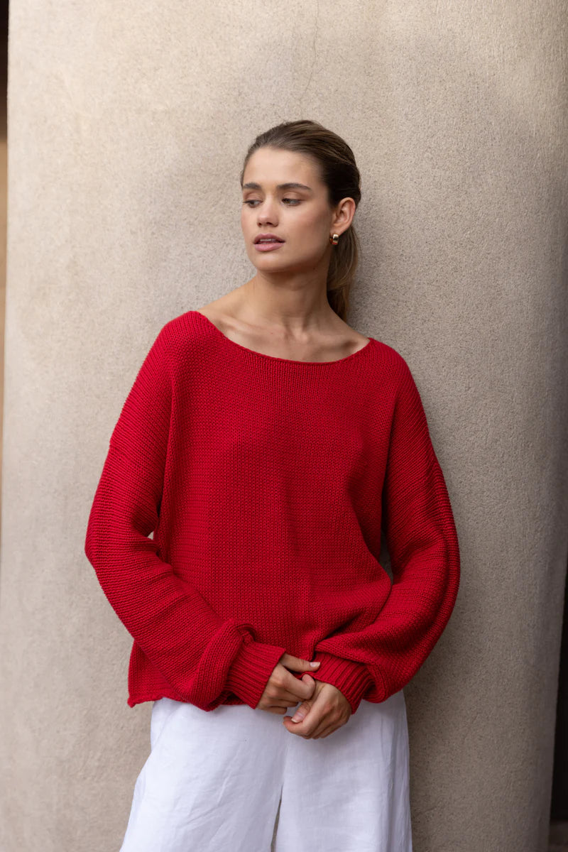 BLAK // Close Sweater RED