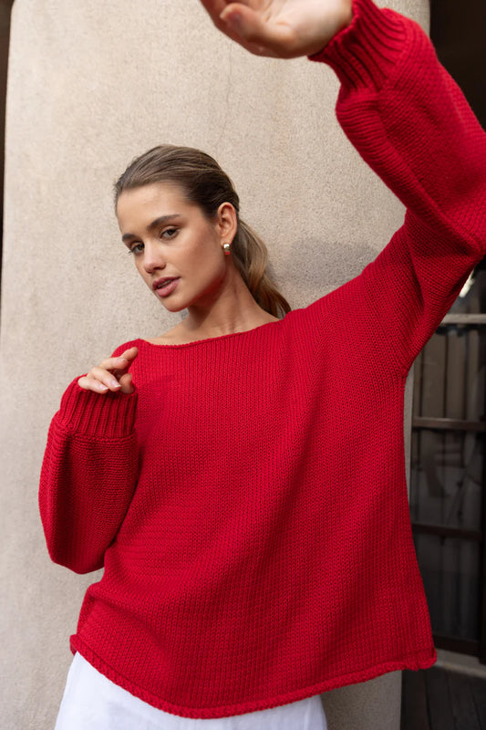 BLAK // Close Sweater RED