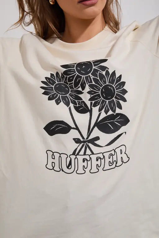 HUFFER // Relax Tee Flower Child ECRU