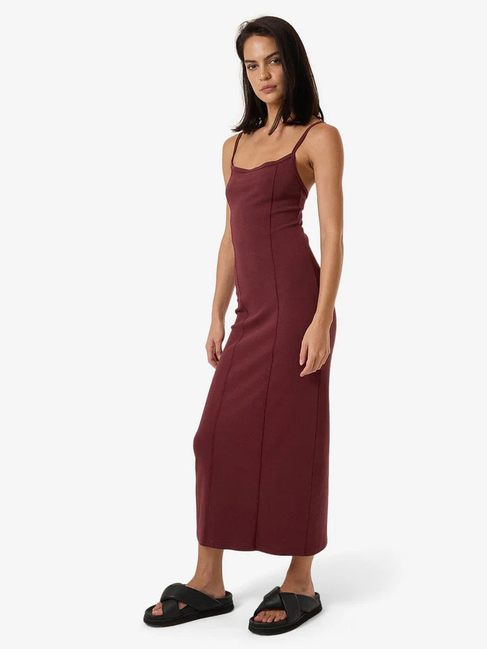 THRILLS // Rib Seam Dress DARK CHERRY