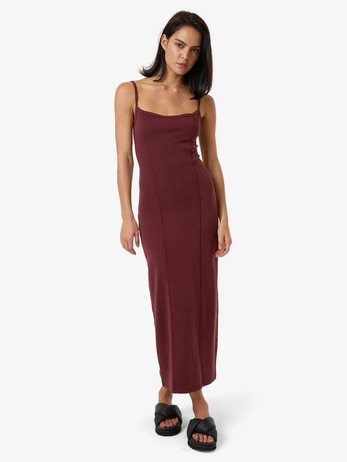 THRILLS // Rib Seam Dress DARK CHERRY