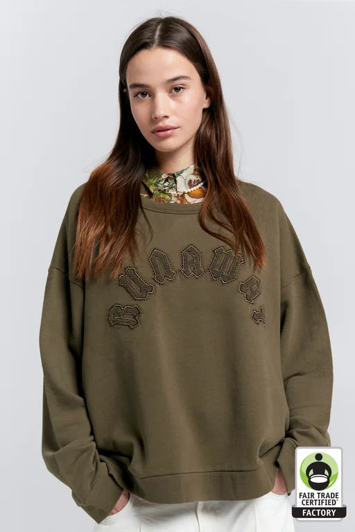 KAREN WALKER // Runaway Arch Organic Cotton Sweatshirt HUNTER GREEN