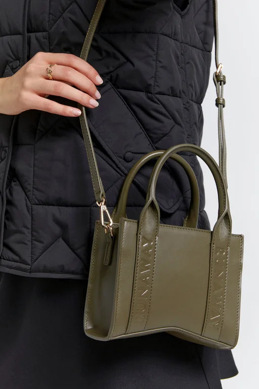 KAREN WALKER // Runaway Walker Mini Tote DARK OLIVE