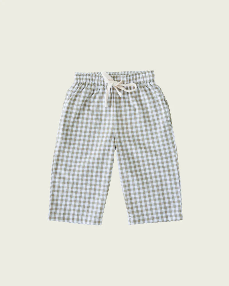 SLOWLY LABEL // Rylee Pants MATCHA CHECK