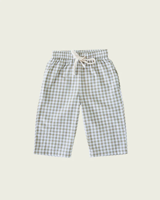 SLOWLY LABEL // Rylee Pants MATCHA CHECK