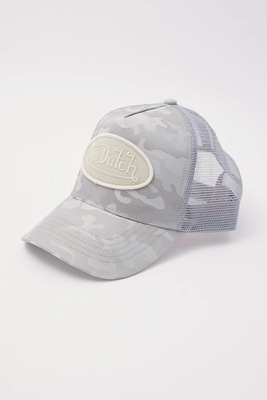 VON DUTCH // Unisex Trucker Hat TAUPE SATIN CAMO